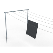 Laundry drying stand | Cross tube 2500 mm5 hooks, one-sided | steel tube  48 mm